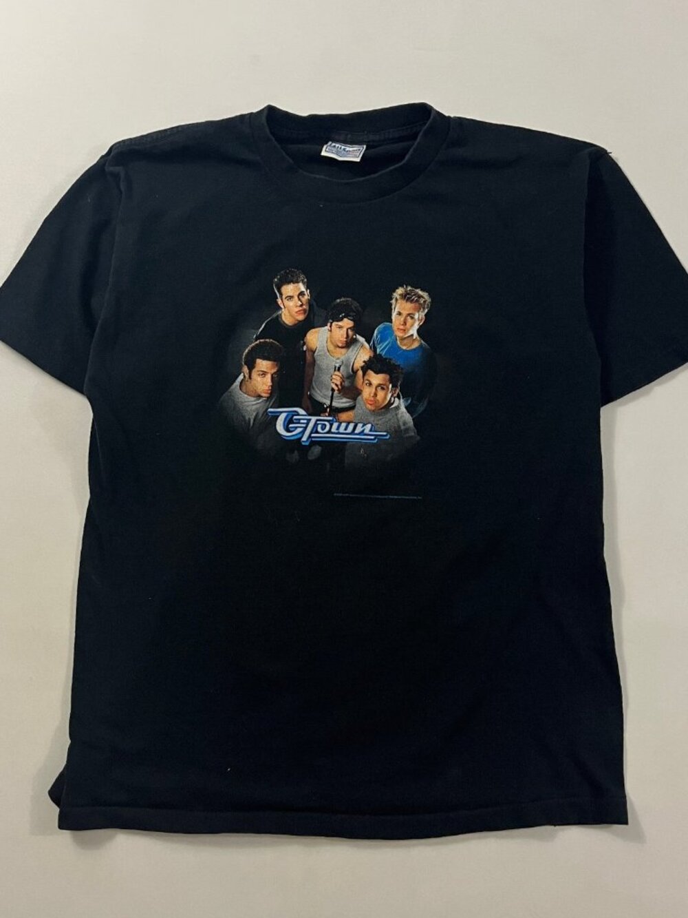 Vintage Y2K O-Town Boy Band Photo Tee Black Graphic T-Shirt L